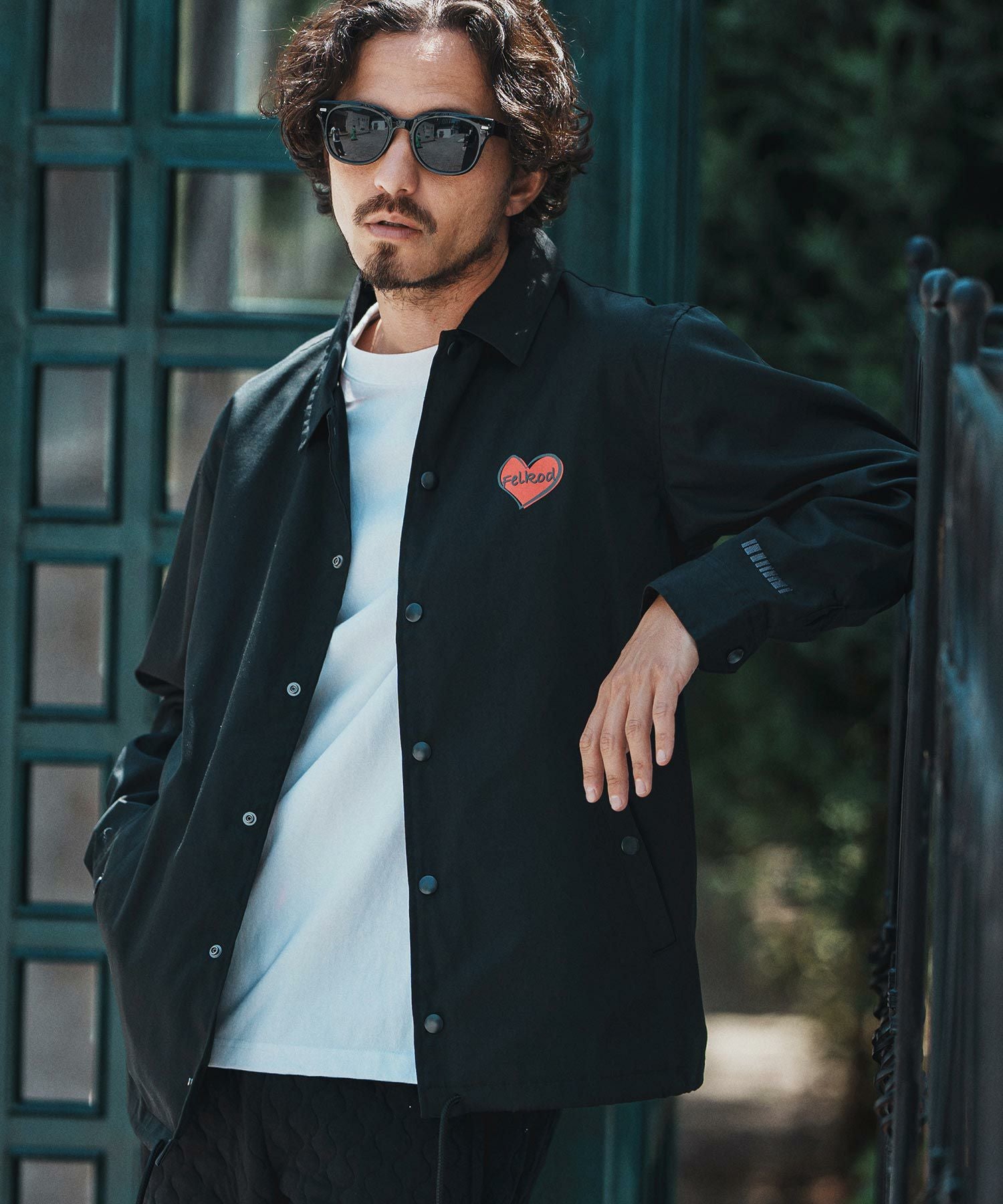 フィルコッド ノーカラージャケット ライダース felkod(フィルコッド)】 Light Oxford Collarless Jacket ノーカラー