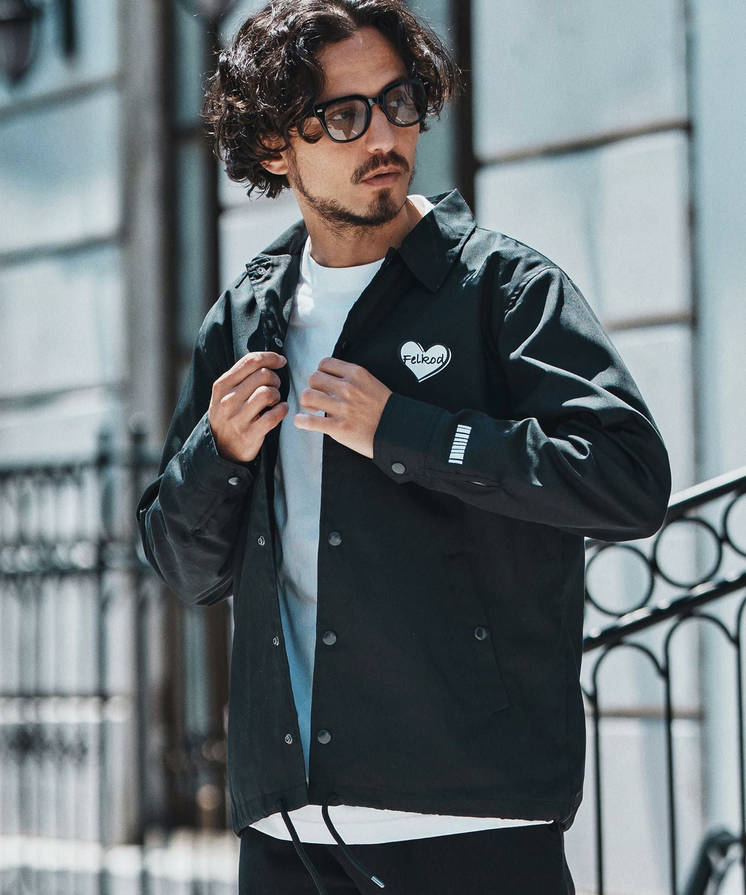 felkod(フィルコッド)】Heart Logo Coach Jacket コーチジャケット