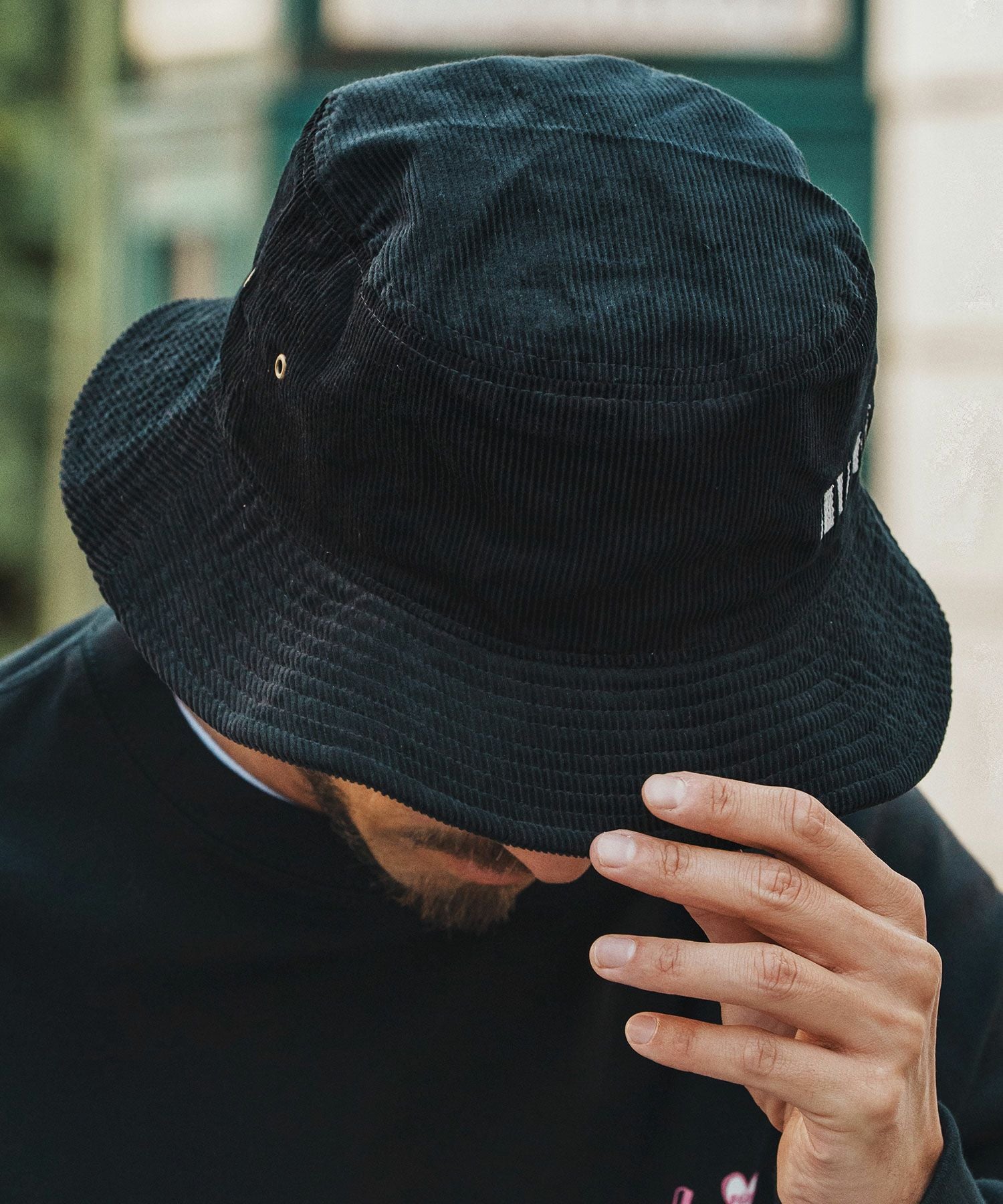 felkod(フィルコッド)】Barcode Embroidery Corduroy Buket Hat