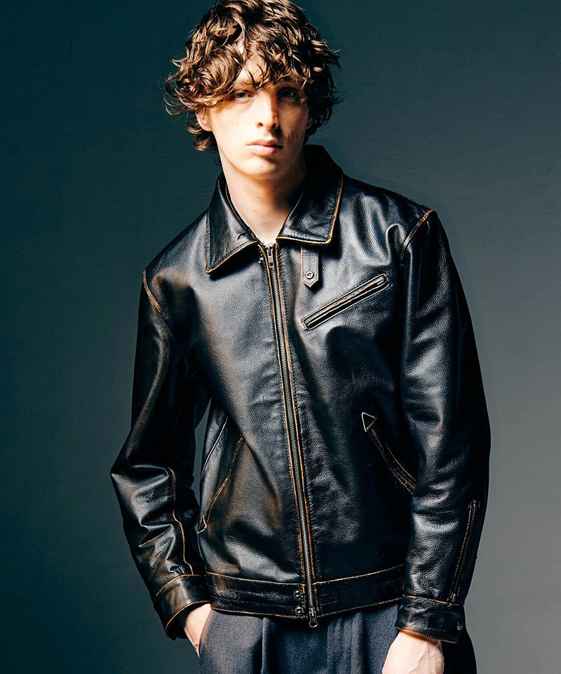 FUGA レザージャケット 羊革　Japanese leather jacket Leather Racing Jacket Brown – FUGAZI®