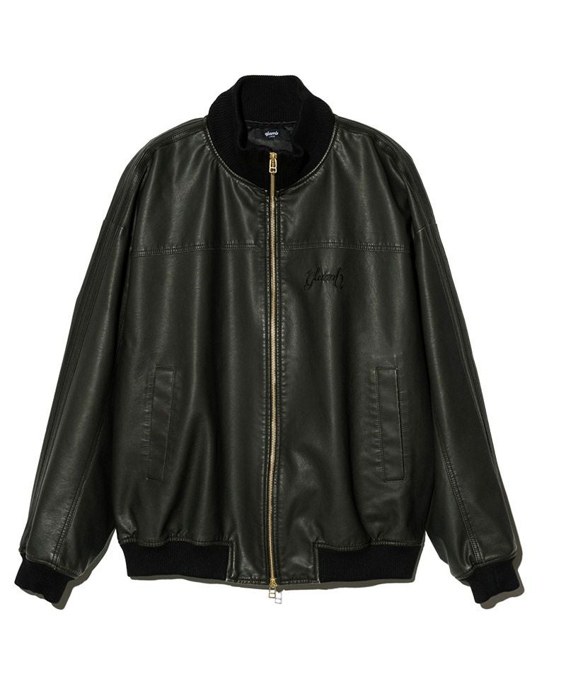 glamb(グラム)】Synth Leather Track Jacket シンセレザートラック