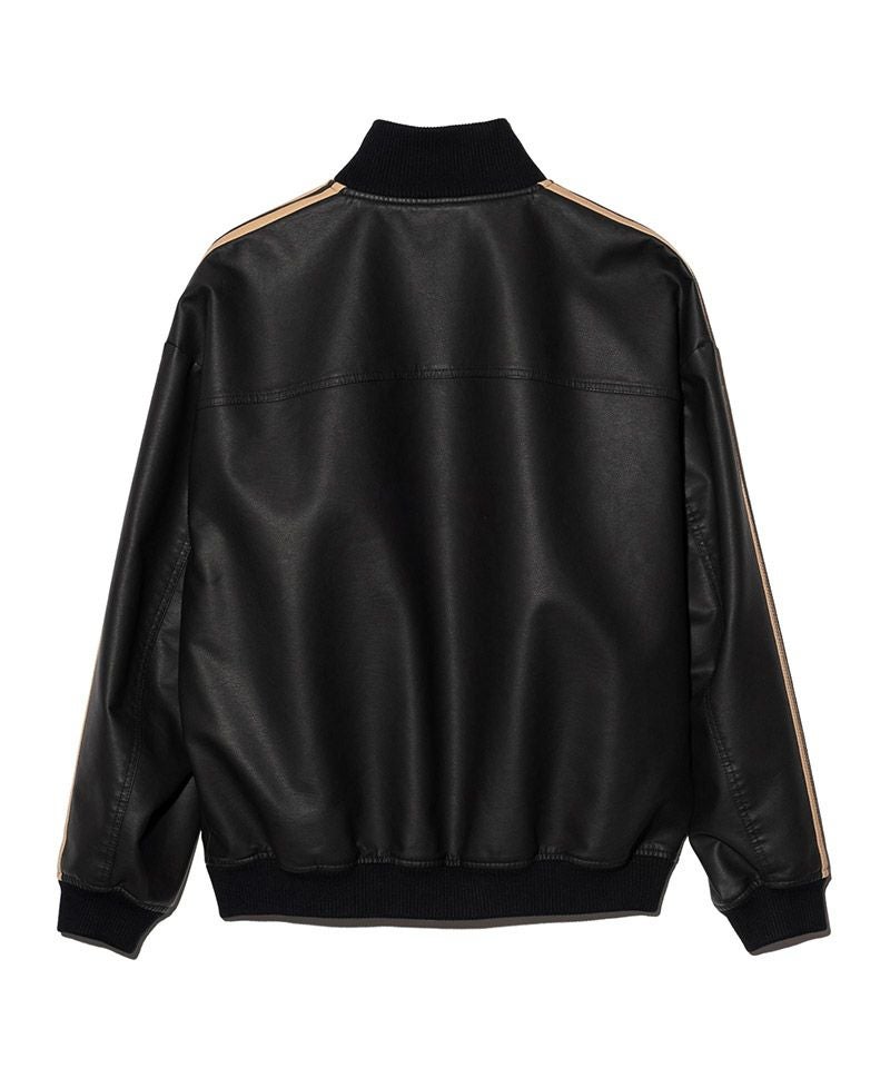 glamb(グラム)】Synth Leather Track Jacket シンセレザートラック