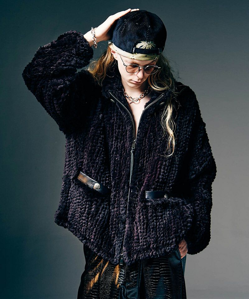 glamb(グラム)】Rabbit Fur Jacket ラビットファージャケット(GB0325
