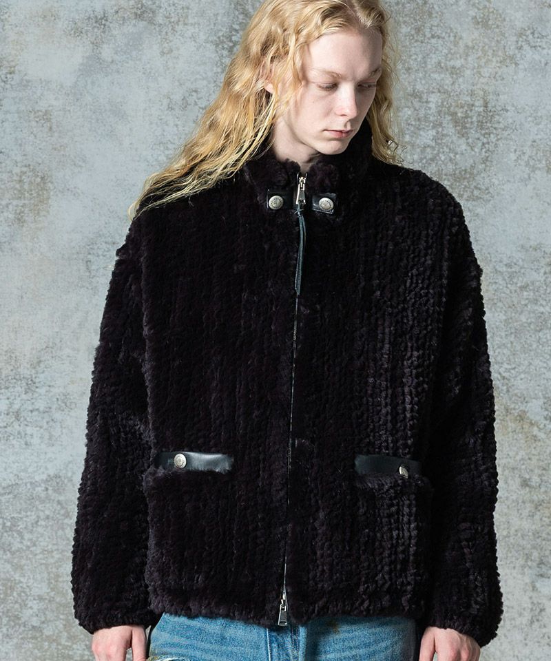 glamb(グラム)】Rabbit Fur Jacket ラビットファージャケット(GB0325