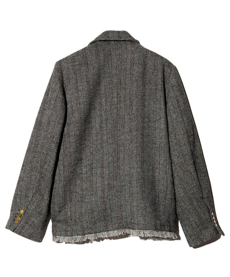 極美品✨ glamb グラム テーラードジャケット 銀ボタン ツイード 総柄 glamb(グラム)】Damage Tailored Jacket ダメージテーラードジャケット