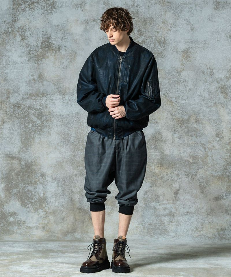 glamb(グラム)】Paraffin Coated Denim MA-1 パラフィンコートデニムMA