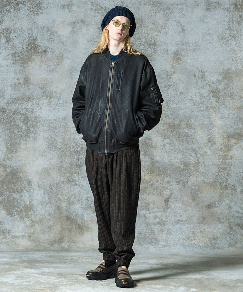 glamb(グラム)】Paraffin Coated Denim MA-1 パラフィンコートデニムMA