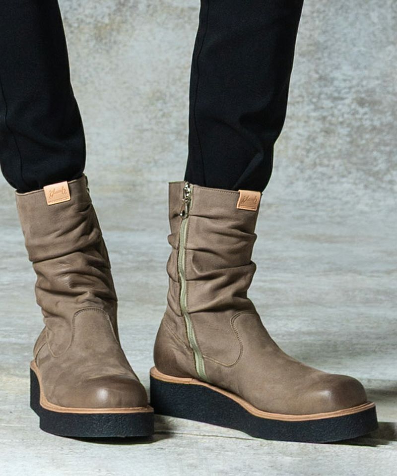 glamb(グラム)】Drape Work Boots ドレープワークブーツ(GB0325-AC02 