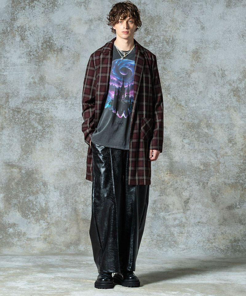 glamb(グラム)】Synth Leather Baggy Slacks シンセレザーバギー