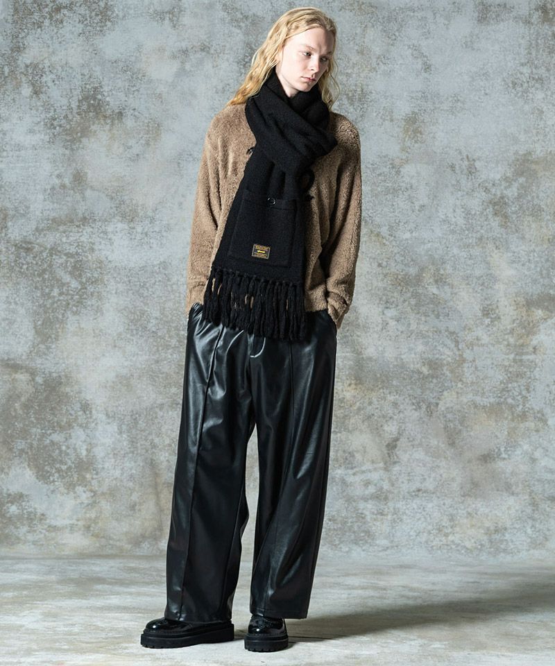 glamb(グラム)】Synth Leather Baggy Slacks シンセレザーバギー
