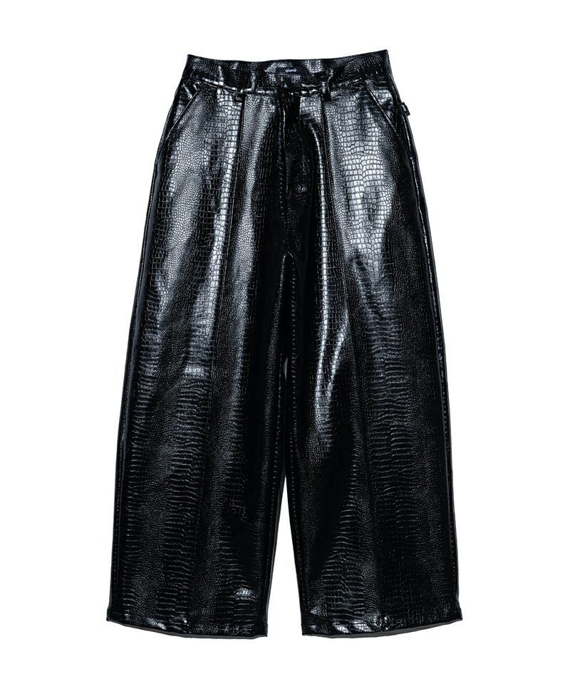 glamb(グラム)】Synth Leather Baggy Slacks シンセレザーバギー