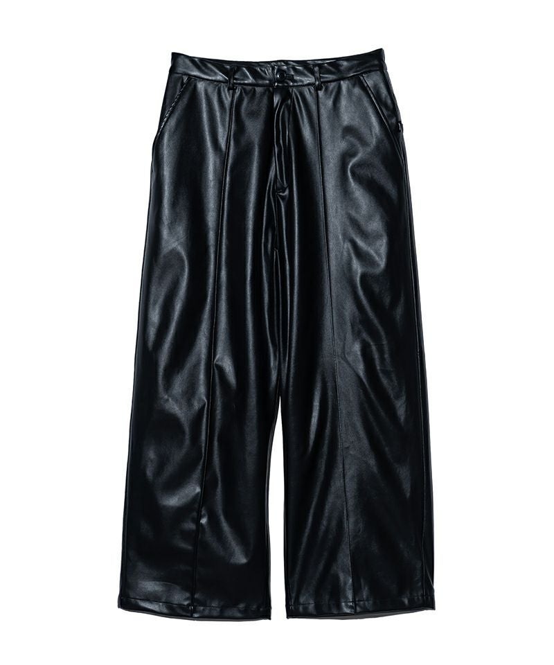 glamb(グラム)】Synth Leather Baggy Slacks シンセレザーバギー