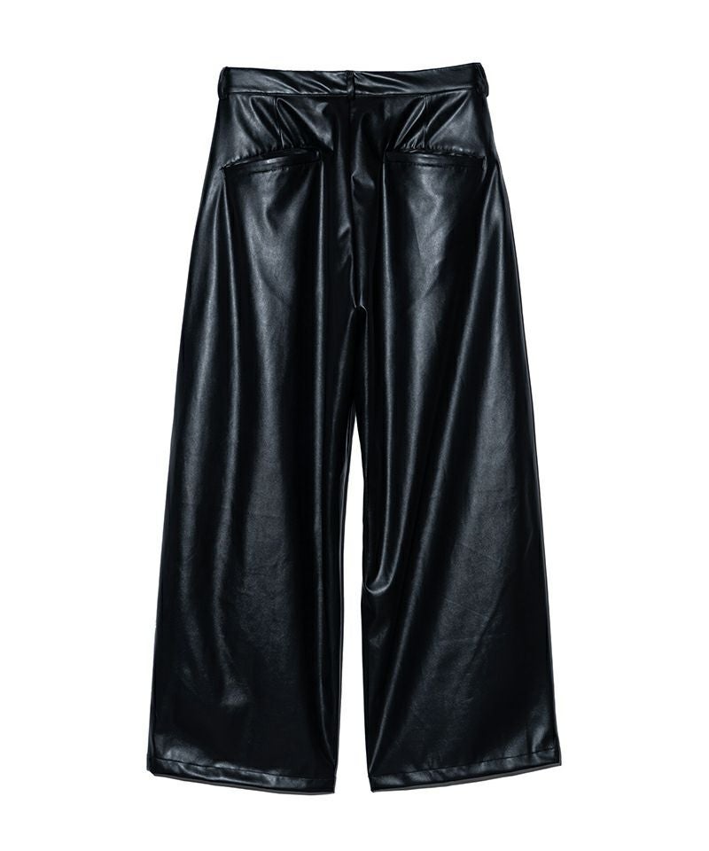 glamb(グラム)】Synth Leather Baggy Slacks シンセレザーバギー