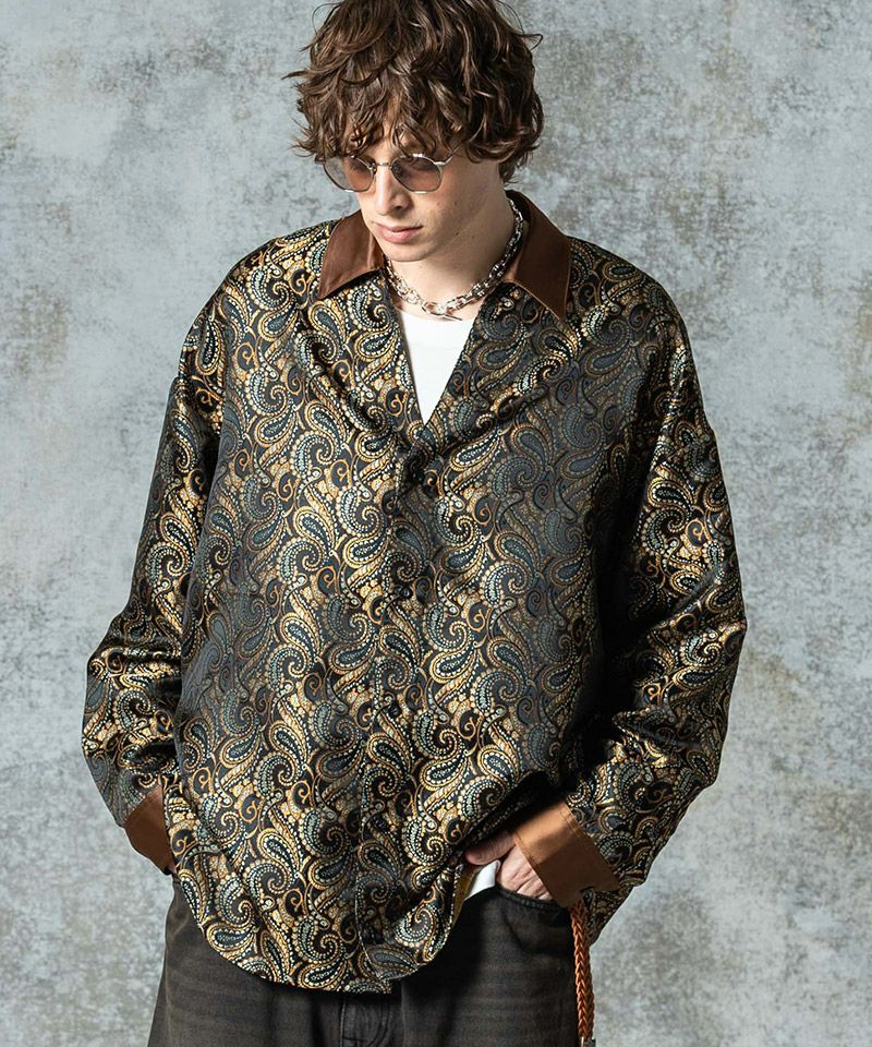 glamb(グラム)】Paisley Skipper Shirt ペイズリースキッパーシャツ