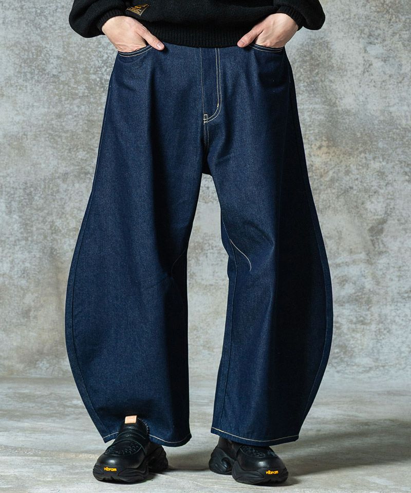 glamb(グラム)】Oval Baggy Denim オーバルバギーデニム パンツ(GB0325