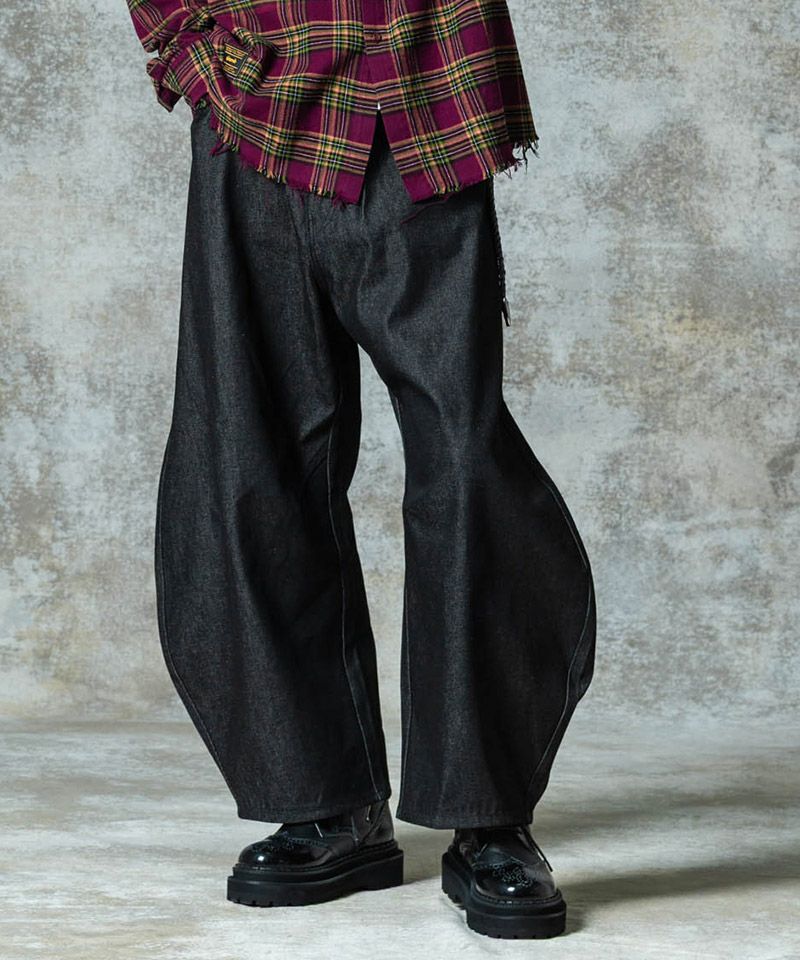 glamb(グラム)】Oval Baggy Denim オーバルバギーデニム パンツ(GB0325
