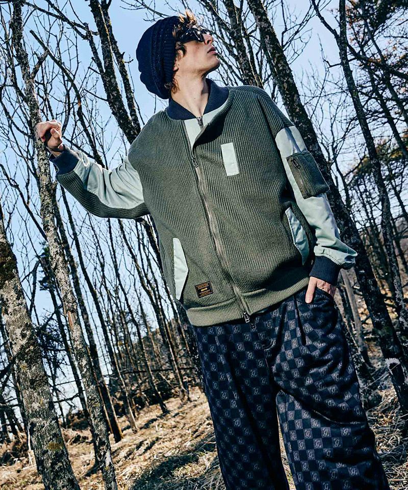 glamb(グラム)】Knit Layered MA-1 ニットレイヤードMA-1 ジャケット