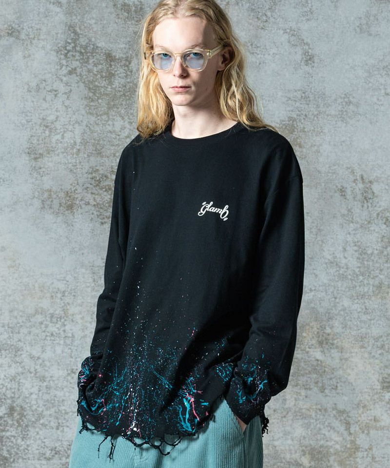 glamb(グラム)】Damage Splash Paint Cutsew ダメージスプラッシュ 