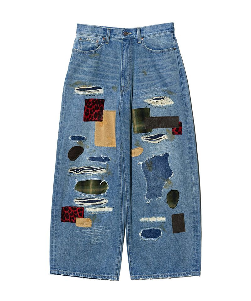 glamb グラム　日本製　サルエル　デニム　パッチワーク　アンプラグド glamb(グラム)】Mid Century Unplugged Denim ミッドセンチュリー