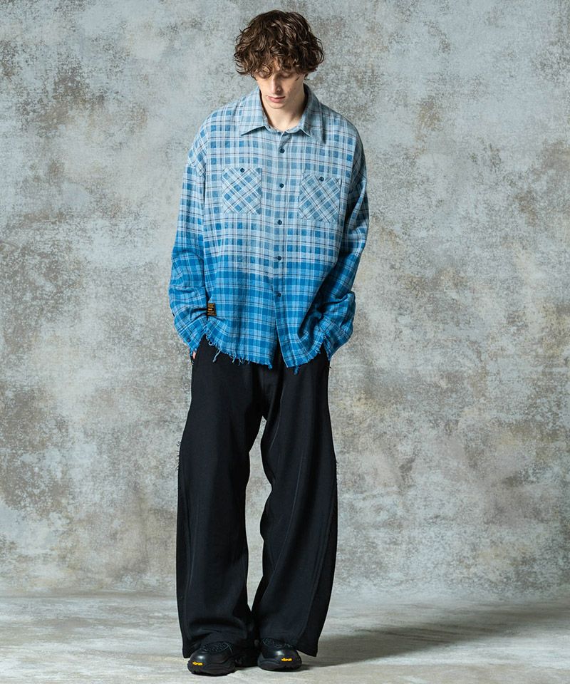 glamb(グラム)】Bleach Check Shirt ブリーチチェックシャツ(GB0325