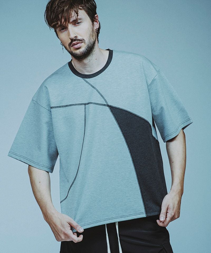 30%OFF【NO ID.(ノーアイディー)】ﾏﾙﾁｼｰﾑZIP BIG-T Tシャツ(456006