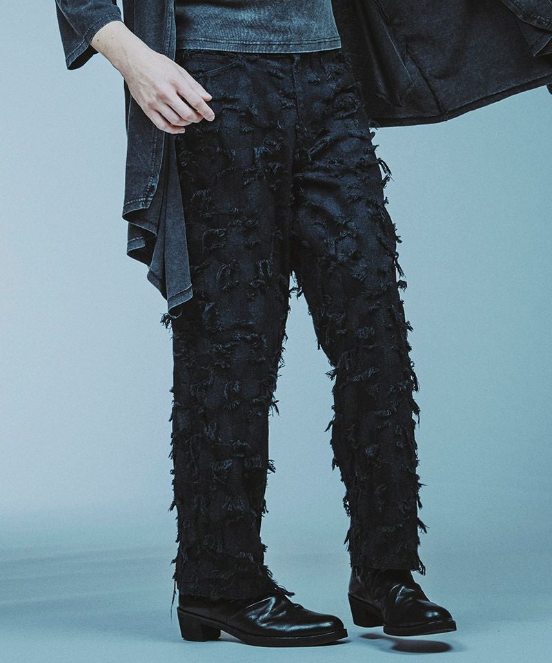30%OFF【NO ID.(ノーアイディー)】ﾊﾟｯﾁﾜｰｸﾃﾞﾆﾑｲｰｼﾞｰﾜｲﾄﾞPT パンツ 