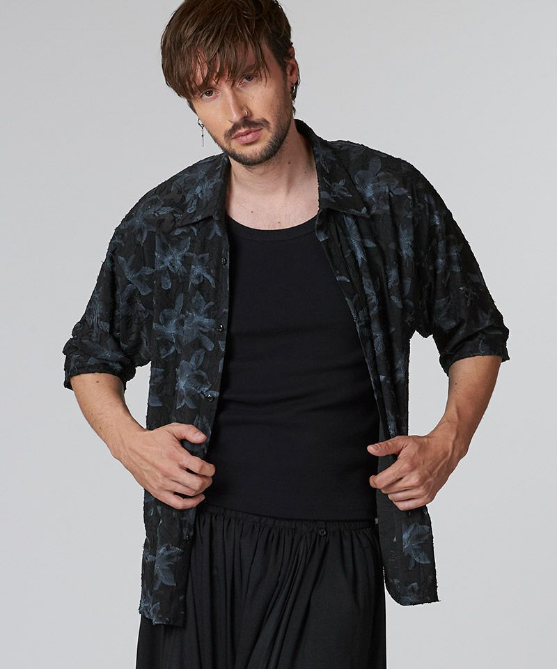 30%OFF【NO ID.(ノーアイディー)】ｼｱｰﾌﾗﾜｰJQ-BIG-SH シャツ(456006