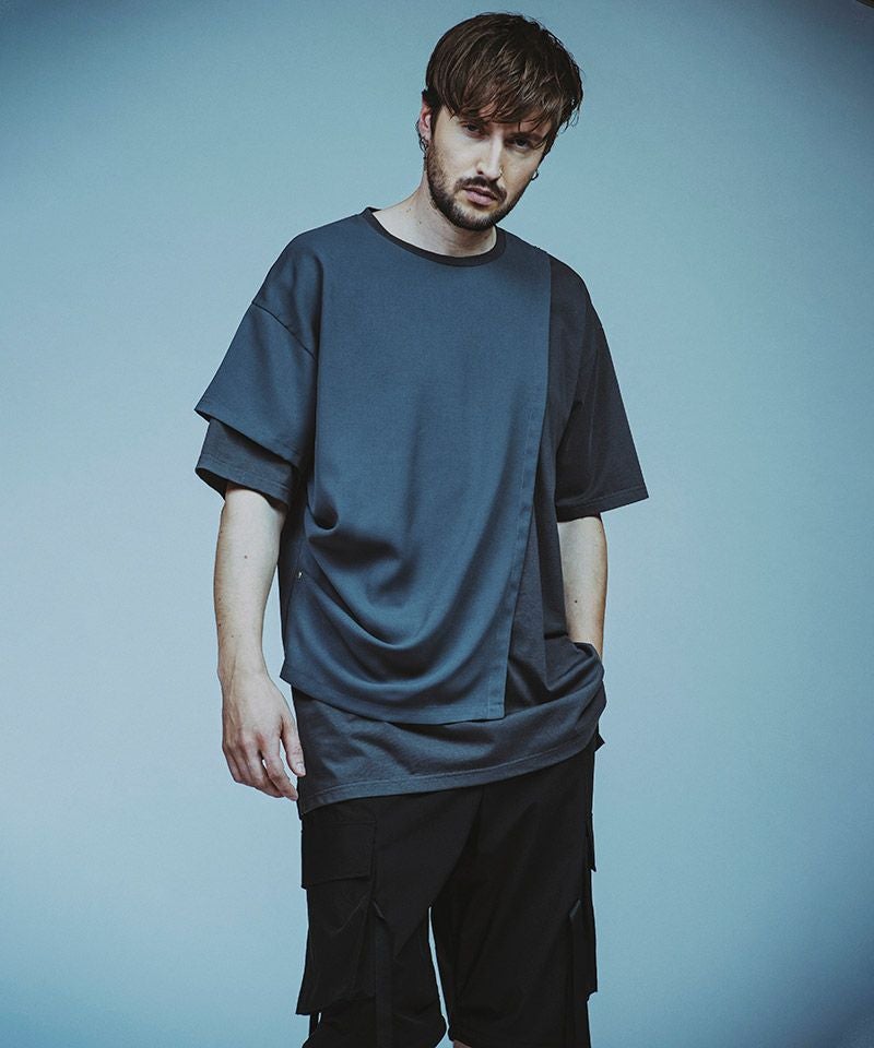50%OFF【NO ID.(ノーアイディー)】ﾘﾍﾞｯﾄﾄﾞﾚｰﾌﾟBIG-T Tシャツ(456006