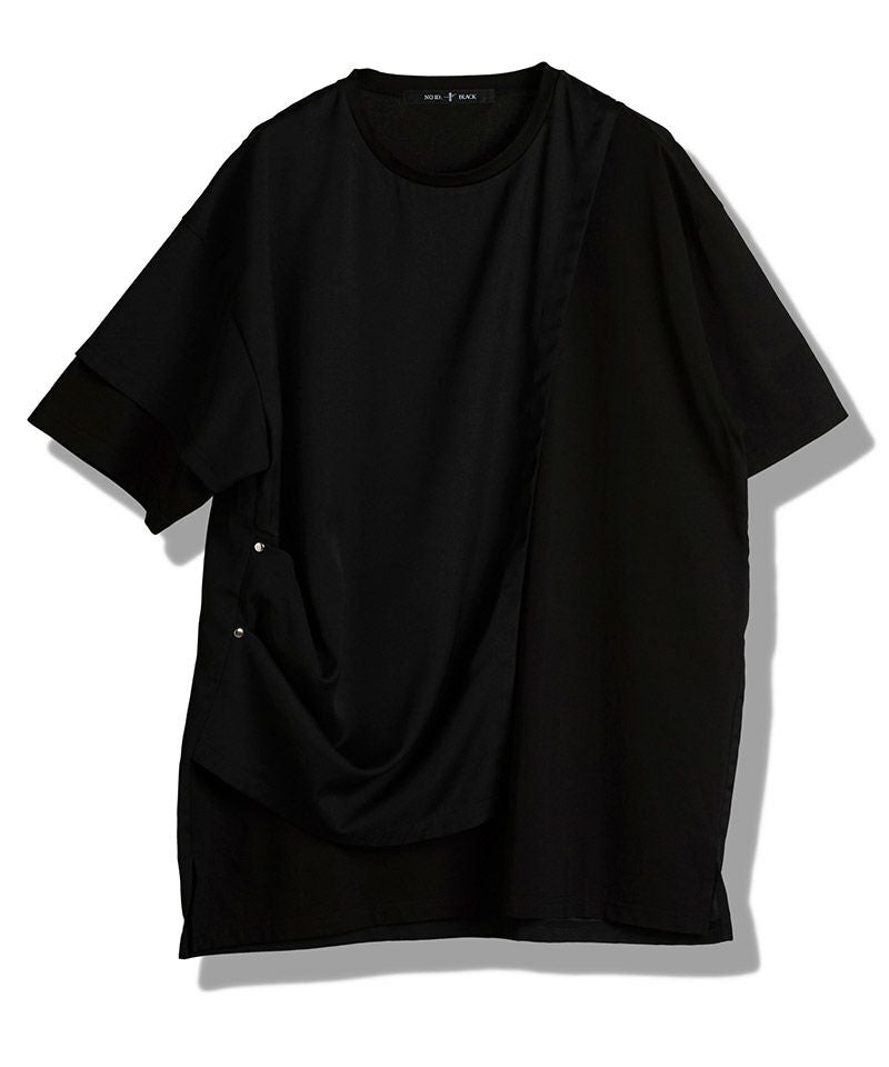 50%OFF【NO ID.(ノーアイディー)】ﾘﾍﾞｯﾄﾄﾞﾚｰﾌﾟBIG-T Tシャツ(456006