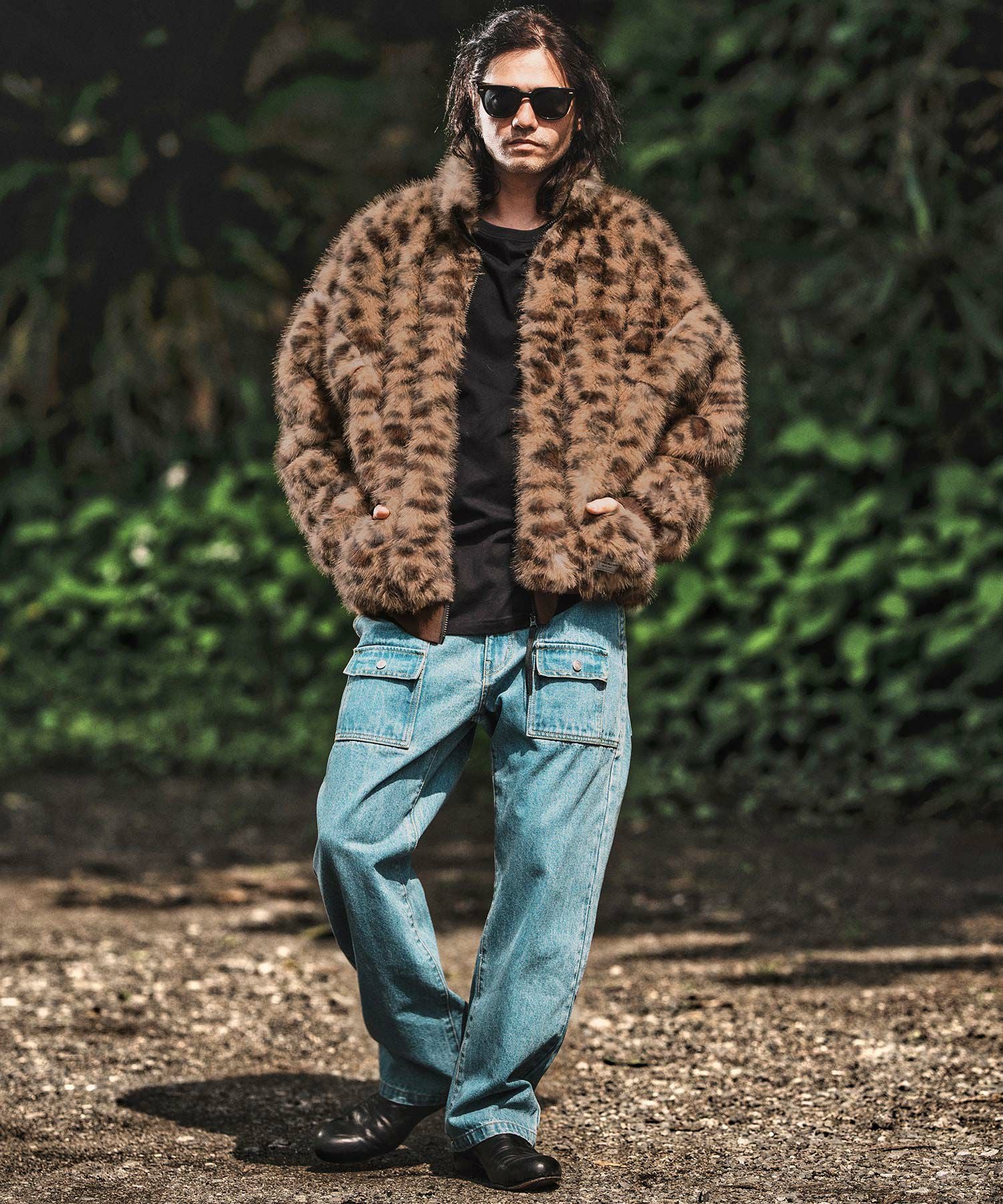 マルコマルカ ファー付きヒョウ柄裏地ジャケット WONDER WALL MOTEL(ワンダーウォールモーテル)】 LEOPARD FUR JKT