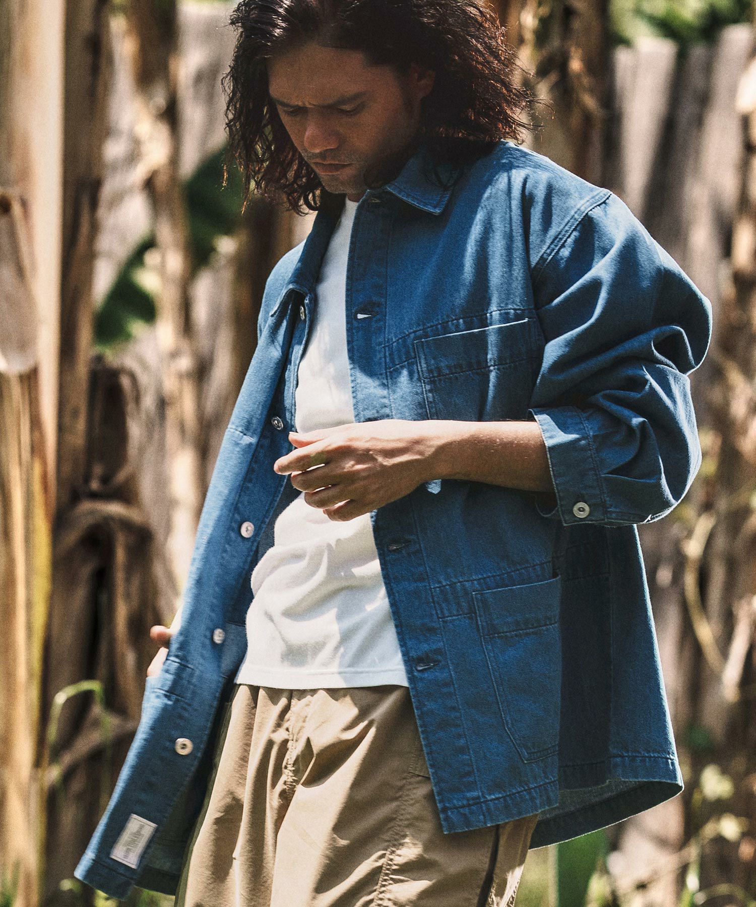 ワンダフルワールド　ハンティングコート　デニム　カバーオール　ジャケット 50%OFF【WONDER WALL MOTEL(ワンダーウォールモーテル)】DENIM COVER