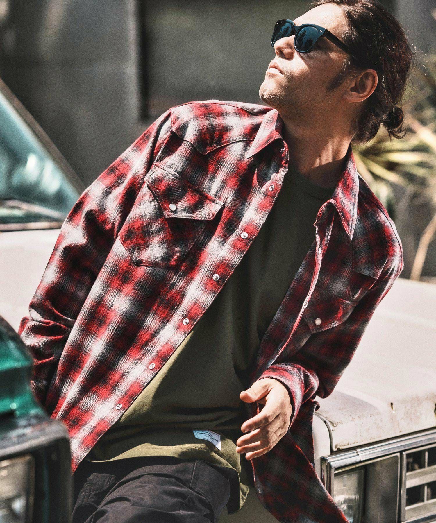 WONDER WALL MOTEL(ワンダーウォールモーテル)】 WESTERN CHECK SHIRT