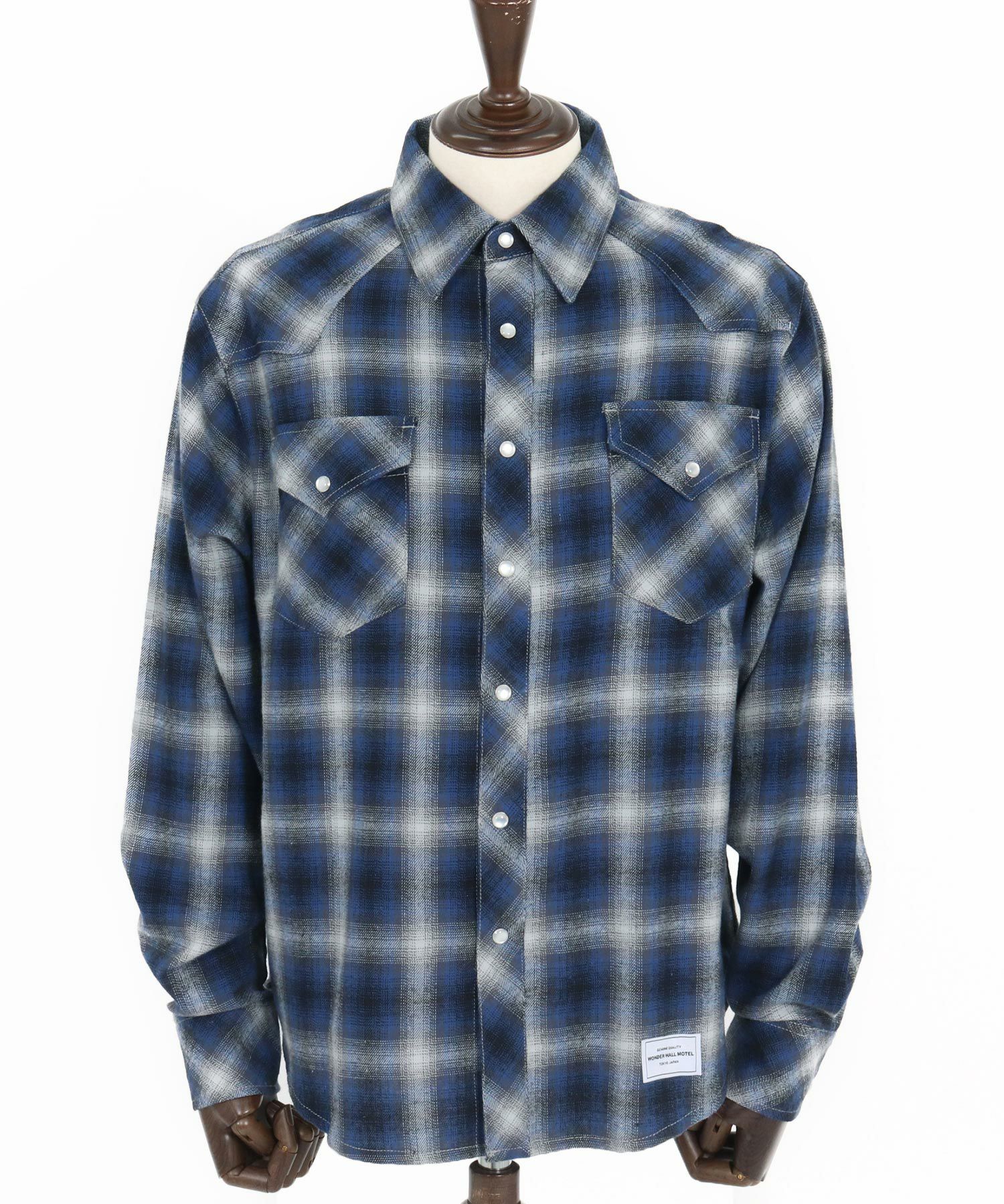 WONDER WALL MOTEL(ワンダーウォールモーテル)】 WESTERN CHECK SHIRT