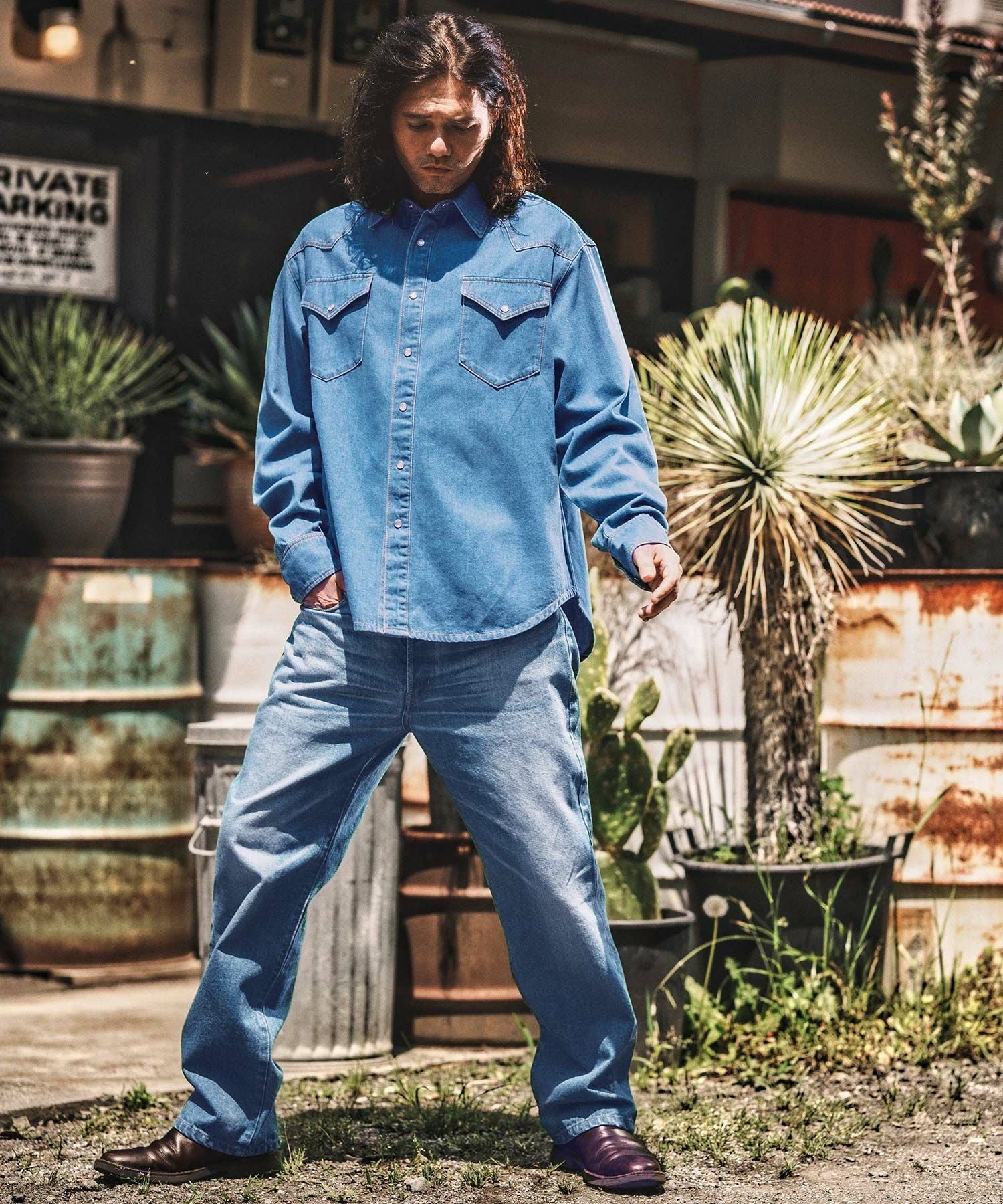 50%OFF【WONDER WALL MOTEL(ワンダーウォールモーテル)】DENIM SHIRT