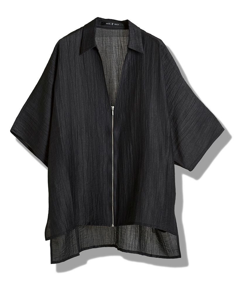 10%OFF【NO ID.(ノーアイディー)】 V-NﾄﾞﾙﾏﾝｽﾘｰﾌﾞZIP-SH BIGシャツ