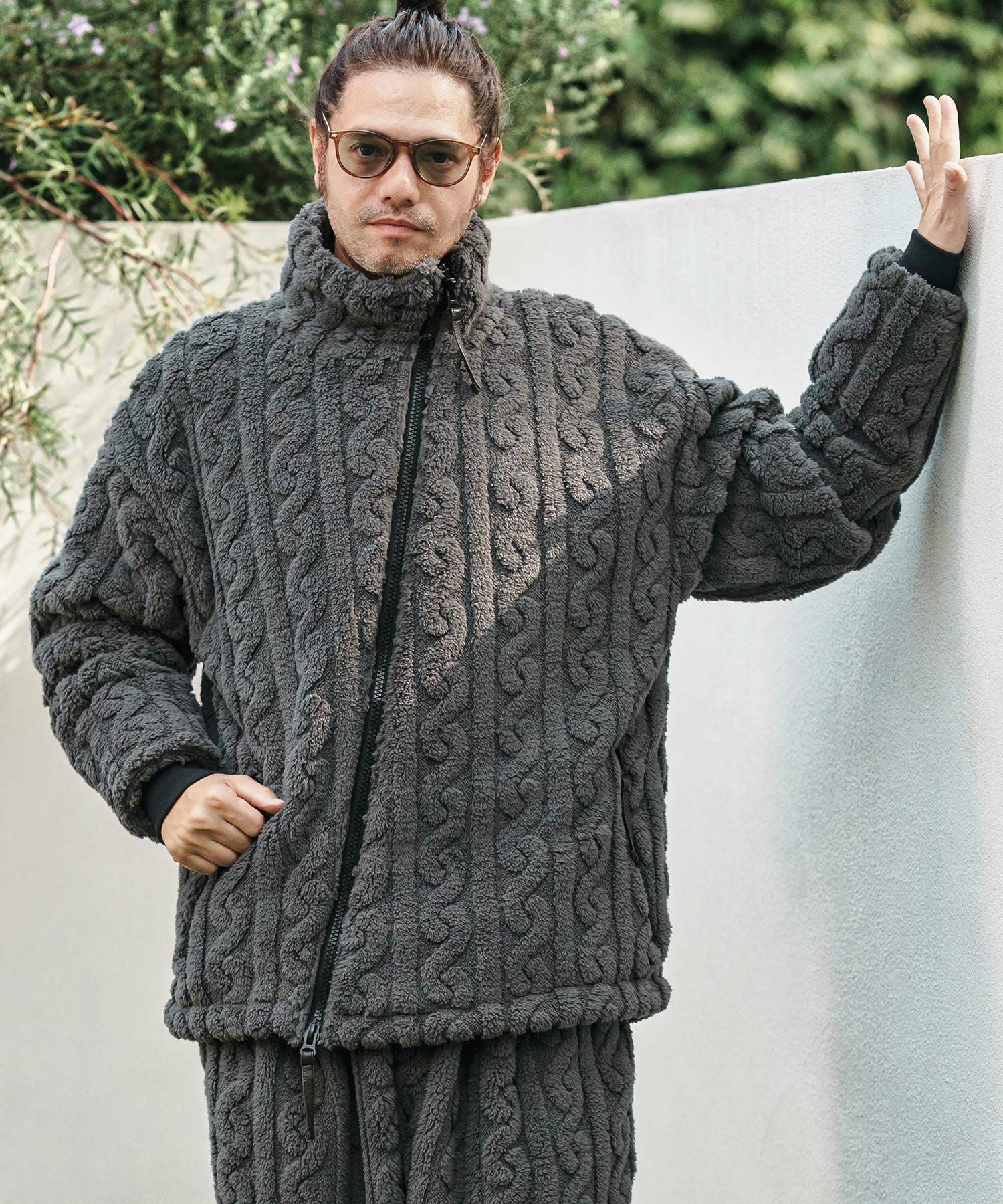 CAMBIO(カンビオ)】Cable Jacquard Boa Jacket ボアジャケット(MIU-252