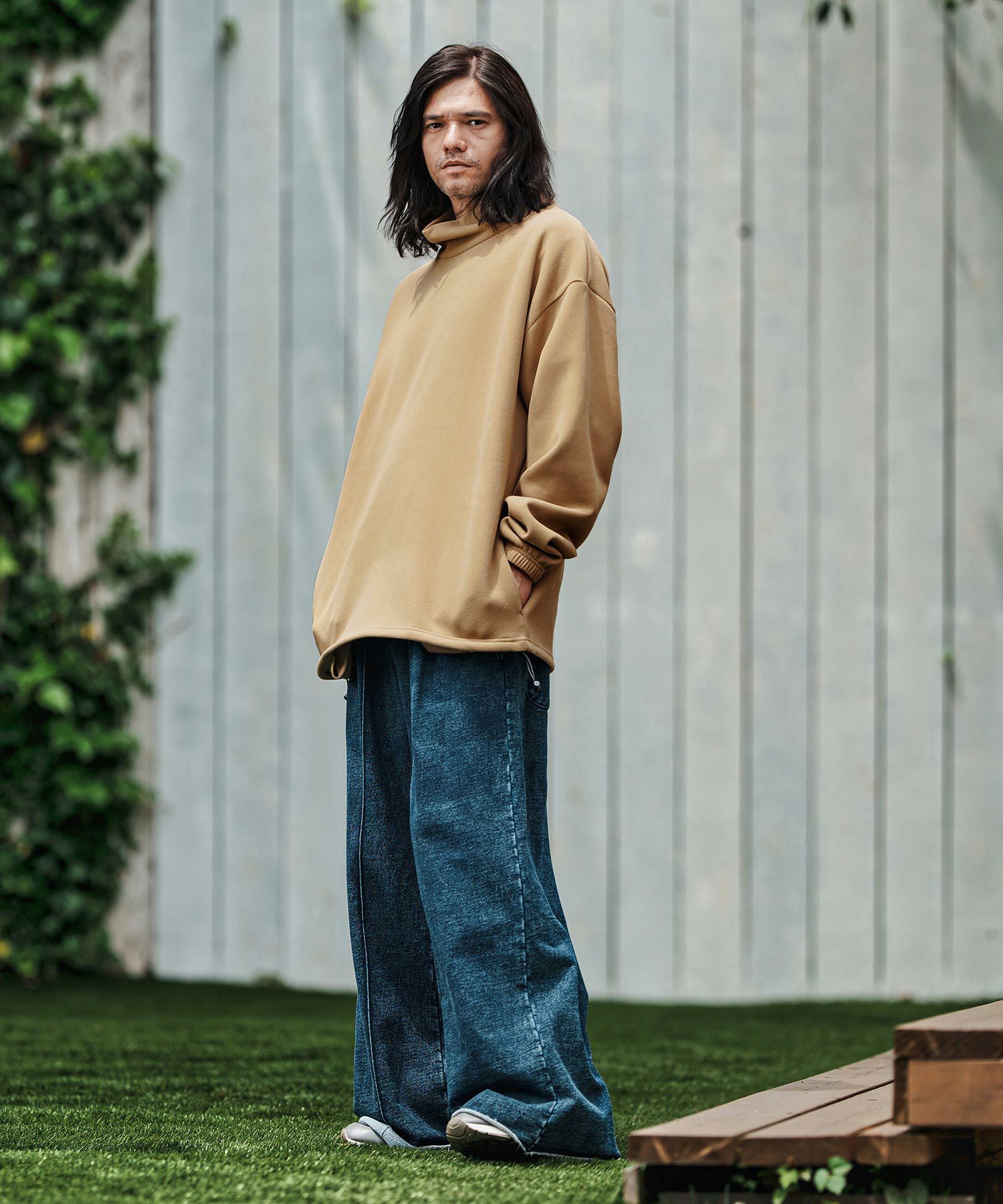 30%OFF【CAMBIO(カンビオ)】起毛ダンボールニットハイネックトップス