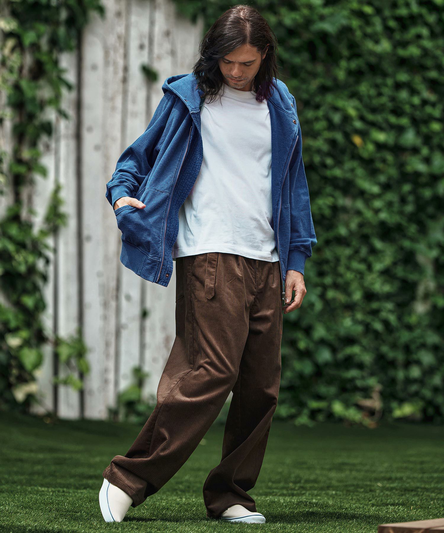 CAMBIO(カンビオ)】Belted Corduroy Two Tuck Wide Pants コーデュロイ