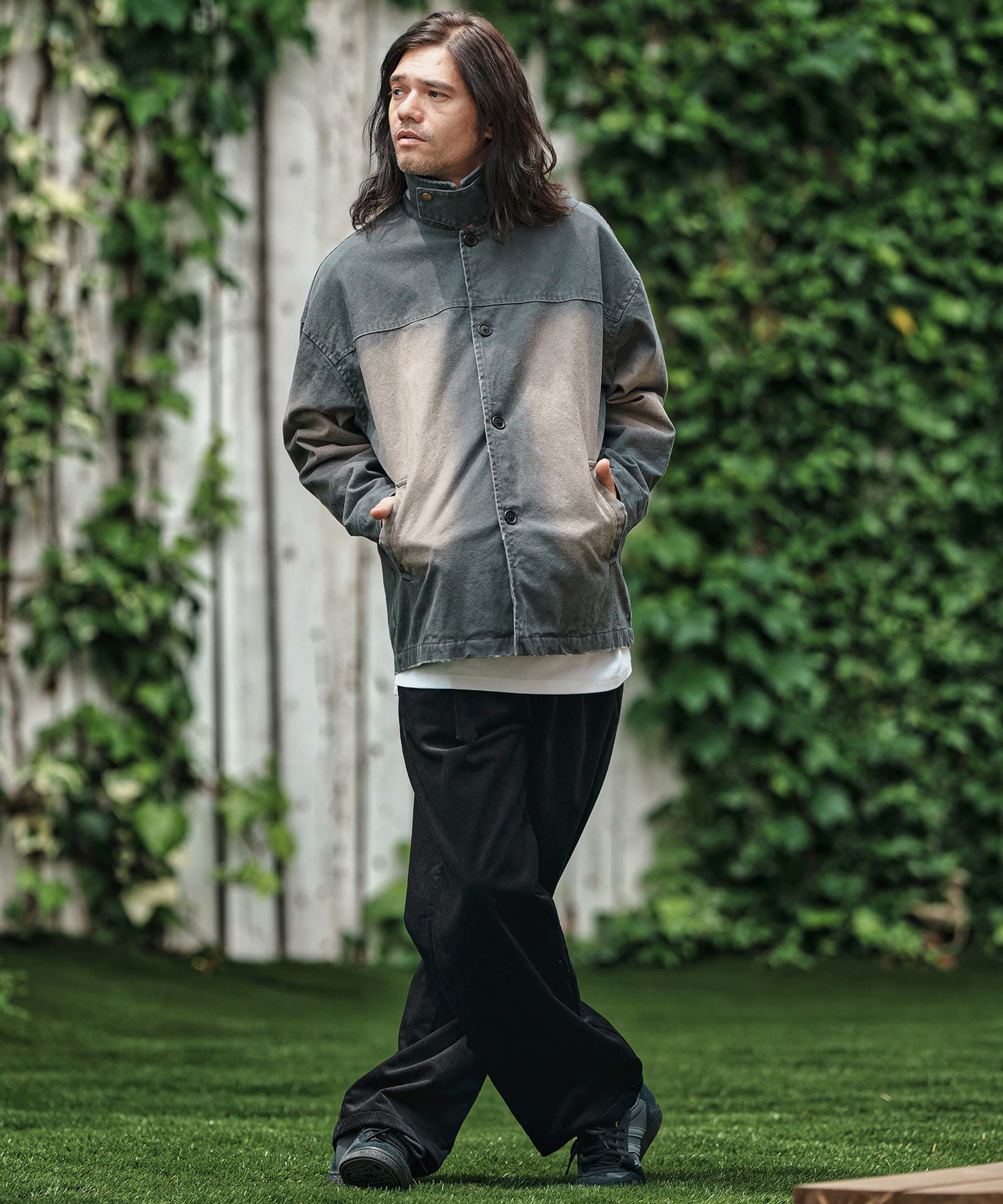CAMBIO(カンビオ)】Belted Corduroy Two Tuck Wide Pants コーデュロイ