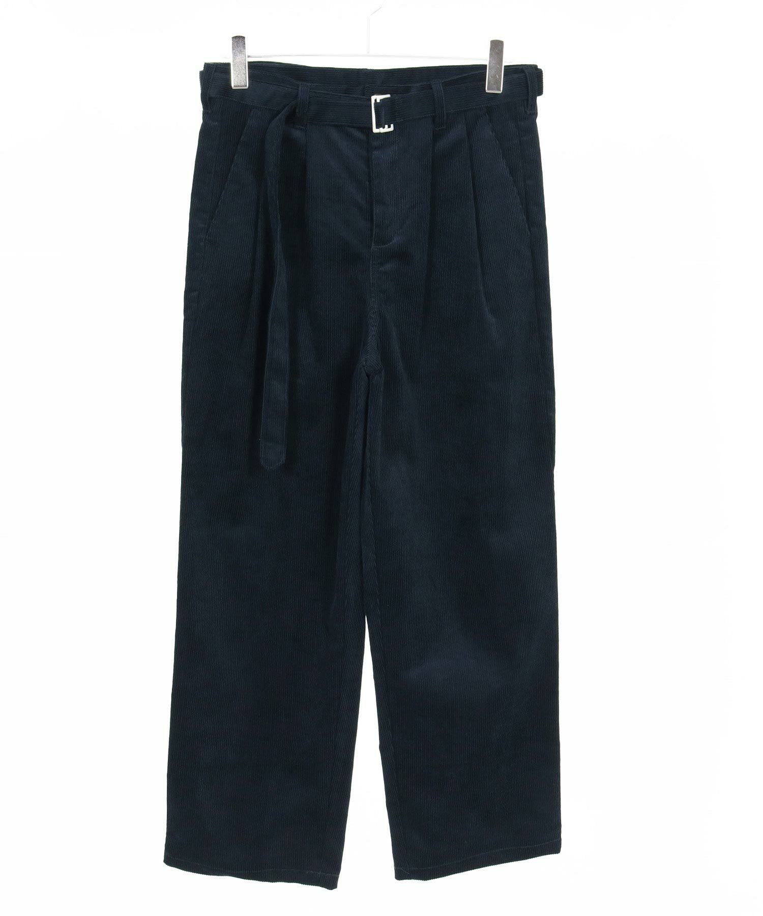 CAMBIO(カンビオ)】Belted Corduroy Two Tuck Wide Pants コーデュロイ
