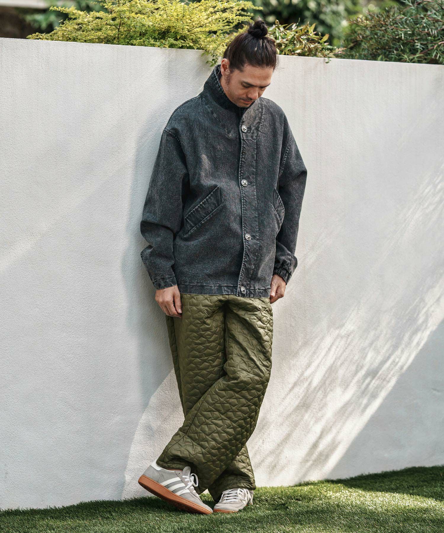 50%OFF【CAMBIO(カンビオ)】Star Pattern Quilting Wide Straight
