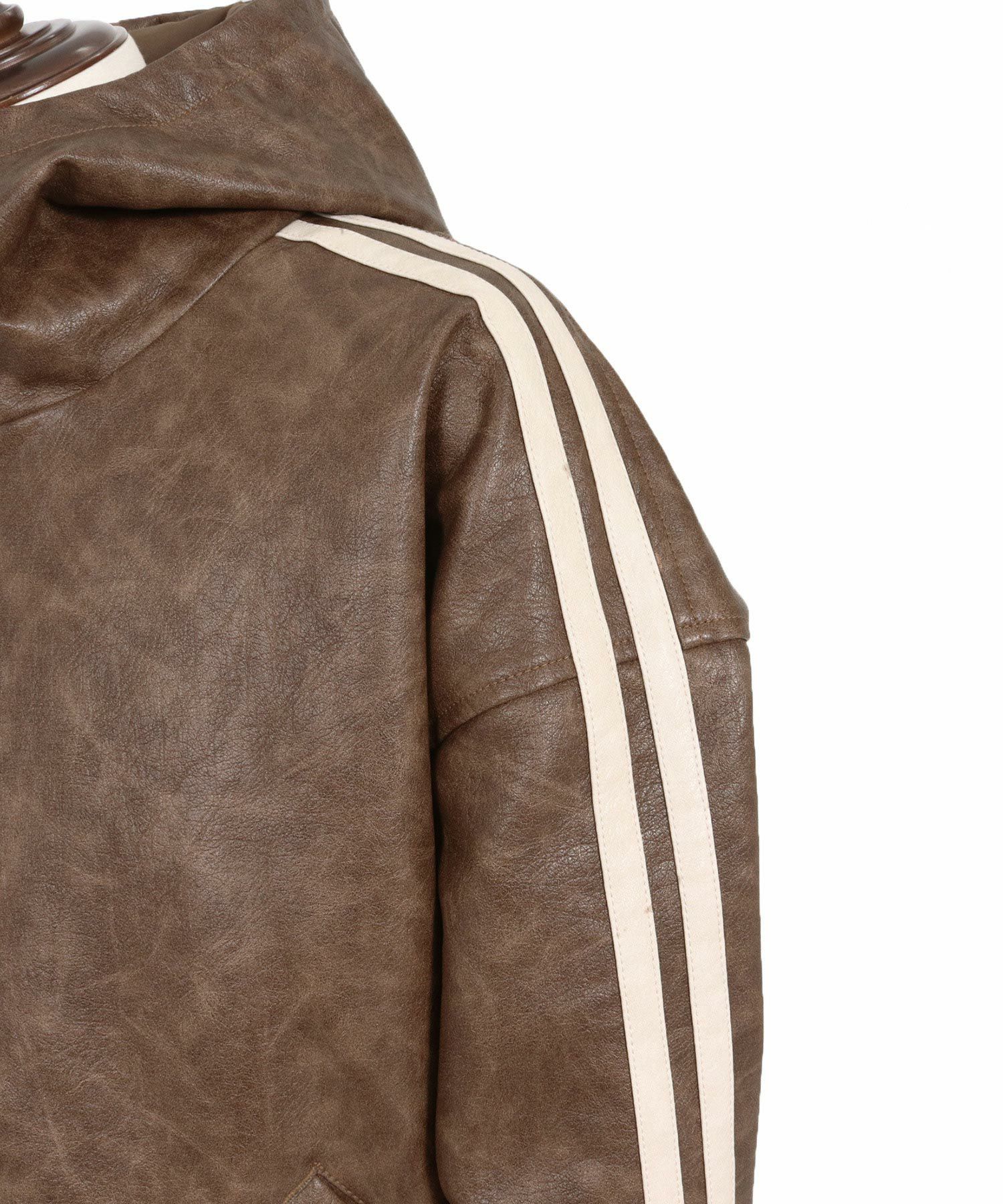 CAMBIO(カンビオ)】Vintage Like Synthetic Leather Volume Neck Short
