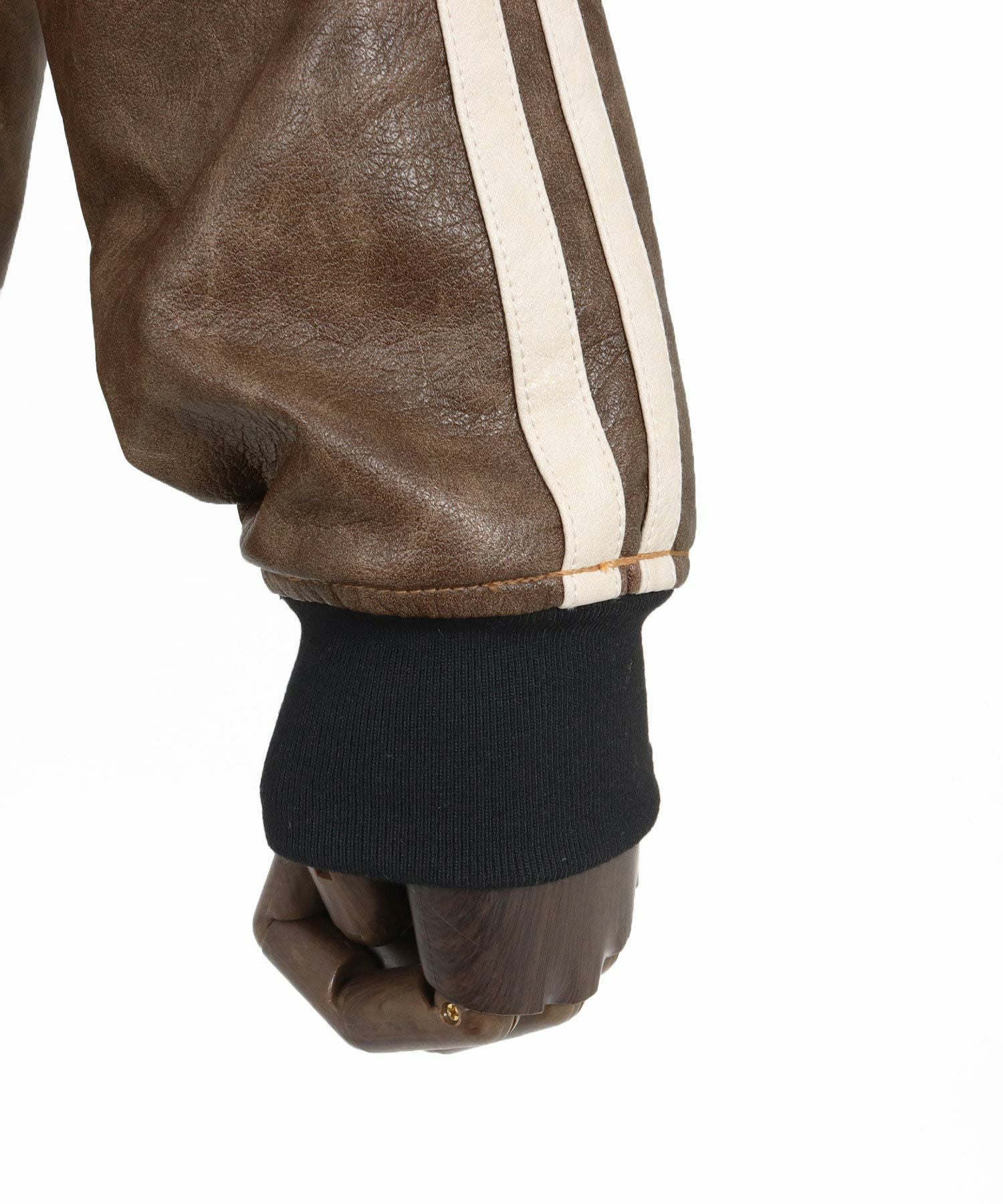 CAMBIO(カンビオ)】Vintage Like Synthetic Leather Volume Neck Short