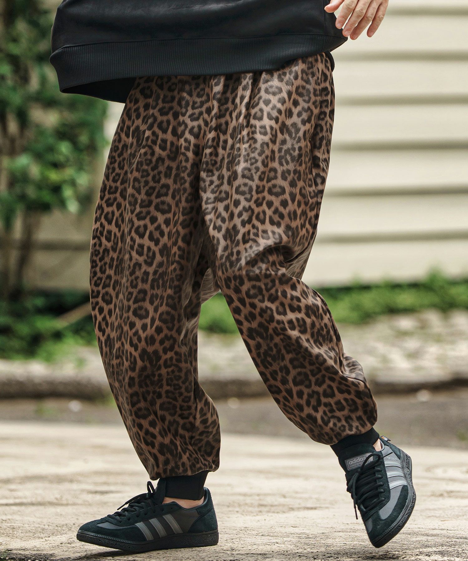 CAMBIO(カンビオ)】Leopard Synthetic Leather Jogger Pants レザー