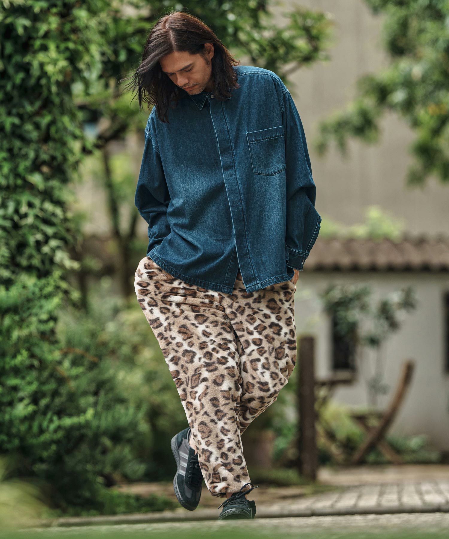 CAMBIO(カンビオ)】Leopard Short Fur Jogger Pants ジョガーパンツ