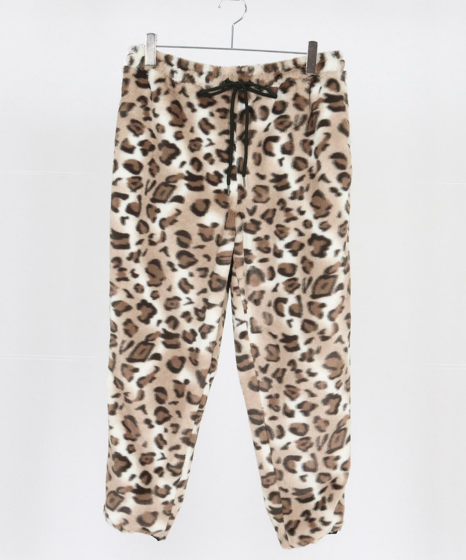 (美品)ムチョカワークス　ジョイプー CAMBIO(カンビオ)】Leopard Short Fur Jogger Pants ジョガーパンツ