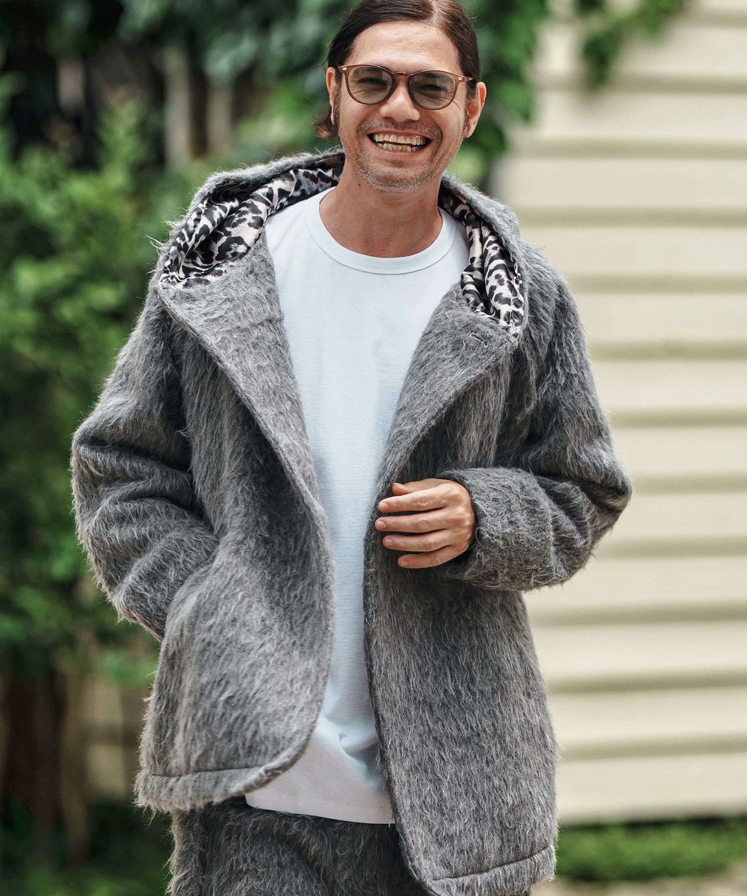 CAMBIO(カンビオ)】 Far Melton Poncho Like Jacket ポンチョ風
