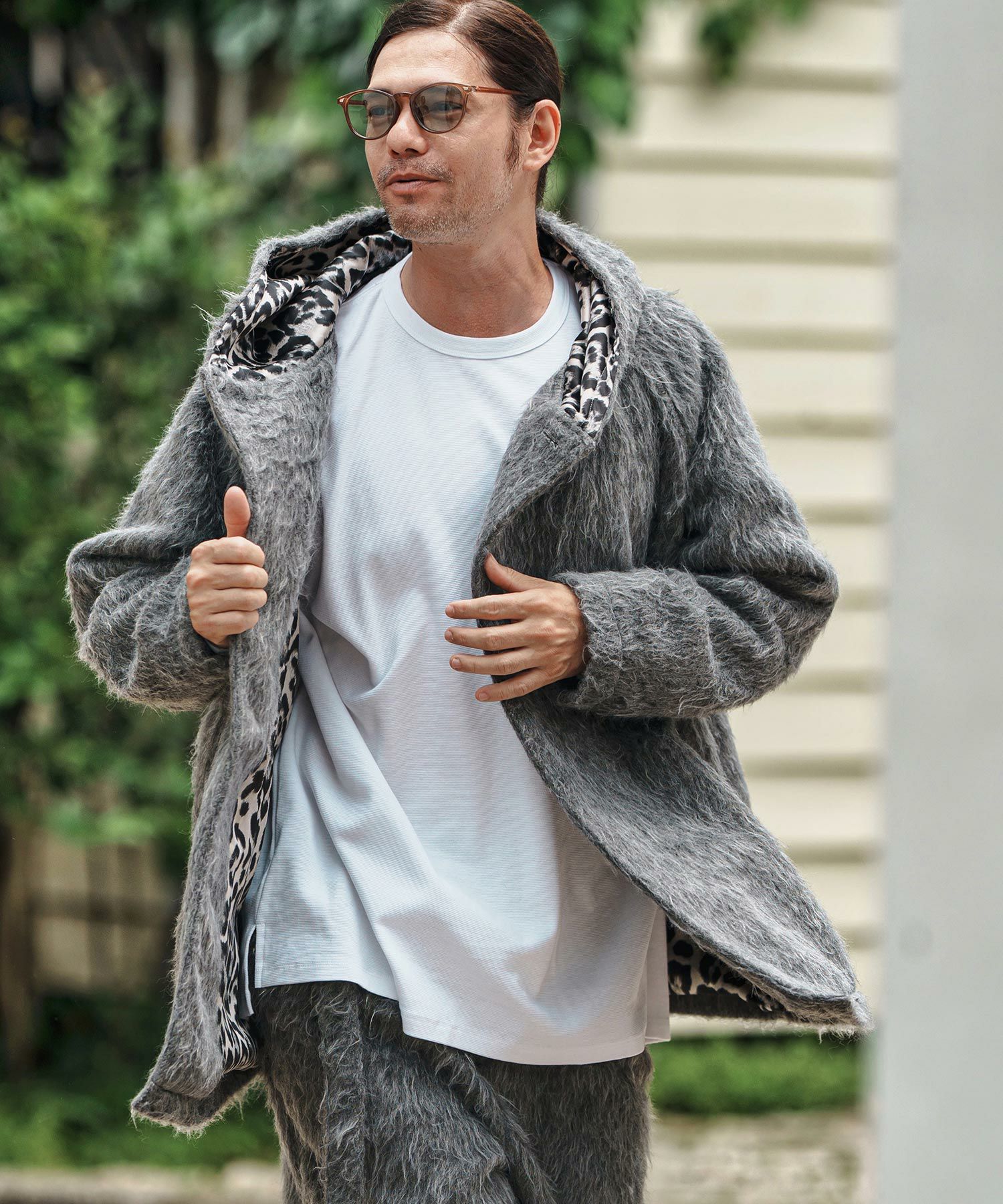 CAMBIO(カンビオ)】 Far Melton Poncho Like Jacket ポンチョ風