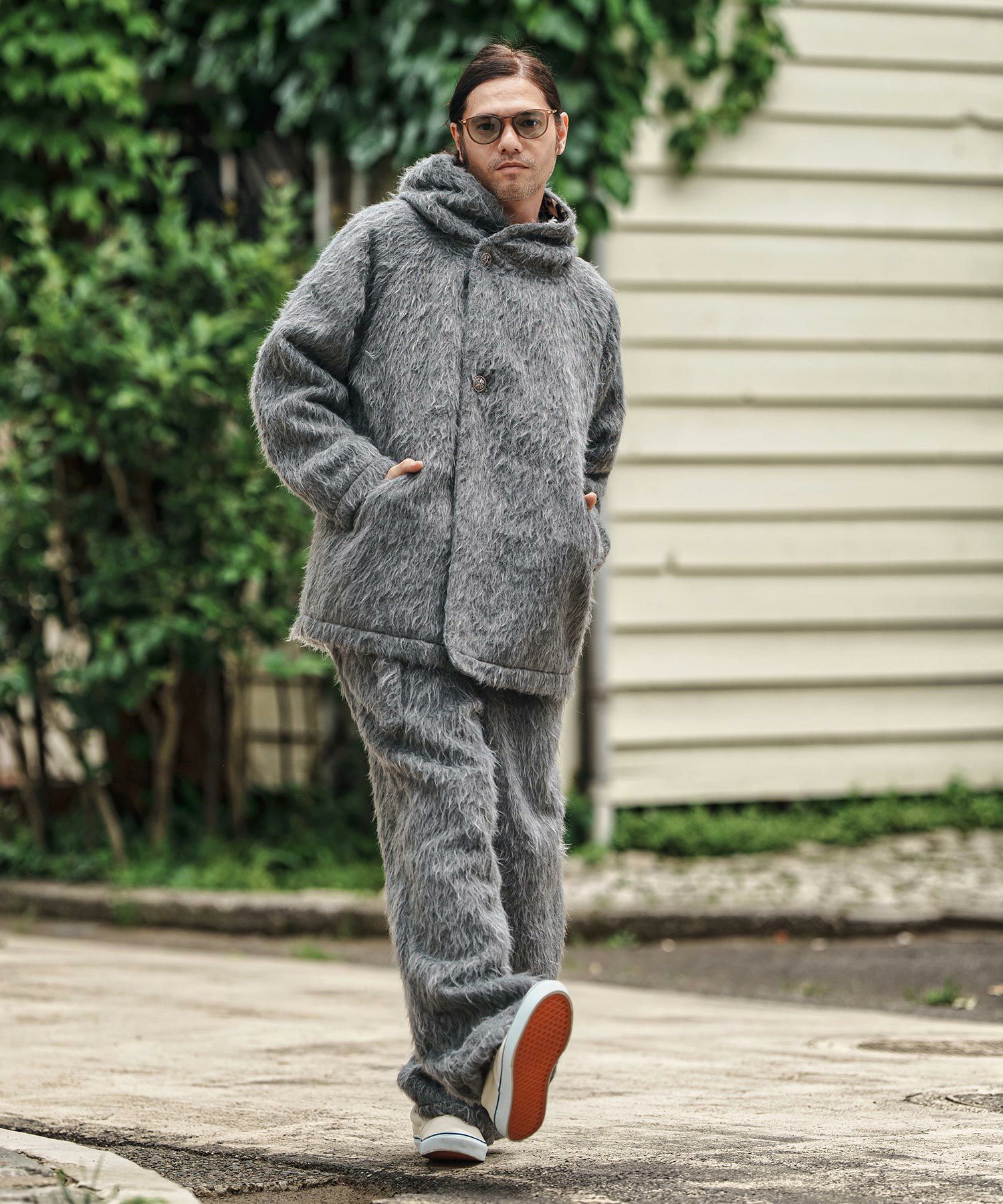 CAMBIO(カンビオ)】 Far Melton Poncho Like Jacket ポンチョ風