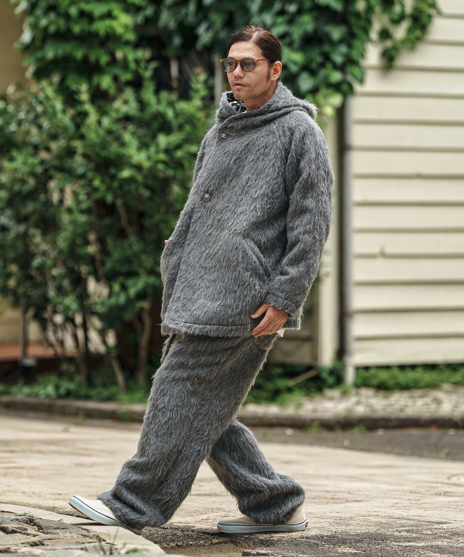 CAMBIO(カンビオ)】 Far Melton Poncho Like Jacket ポンチョ風